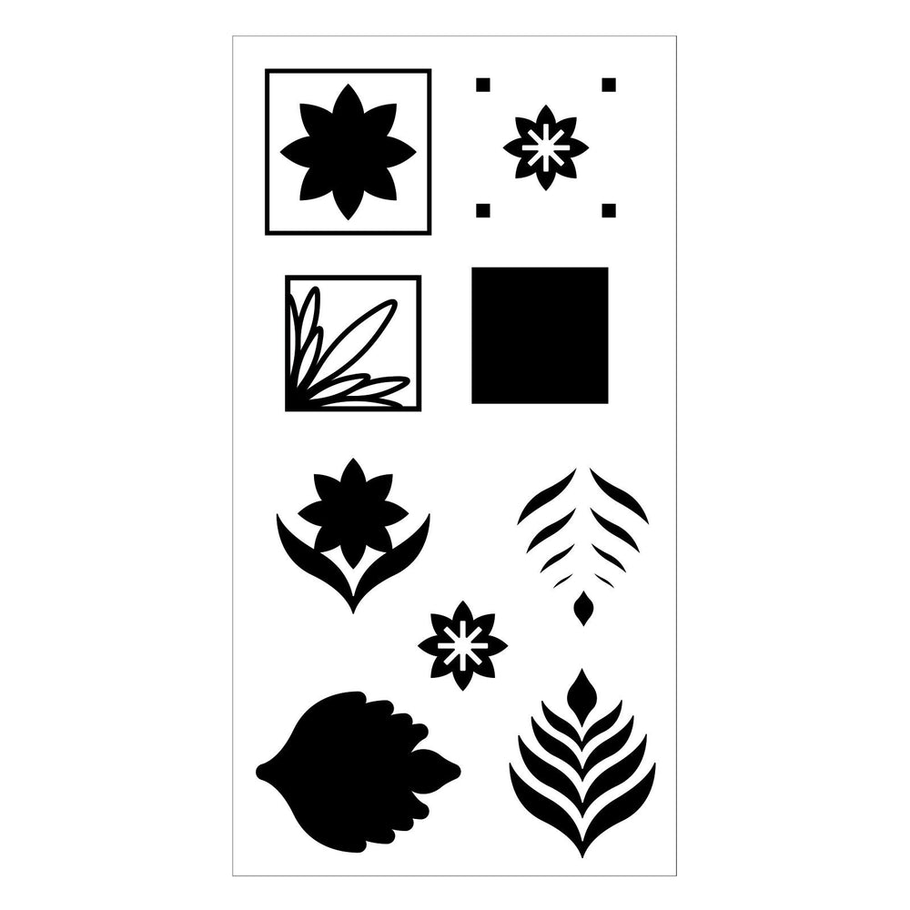 Sizzix • layered clear stamps set geo repeat 9stuks