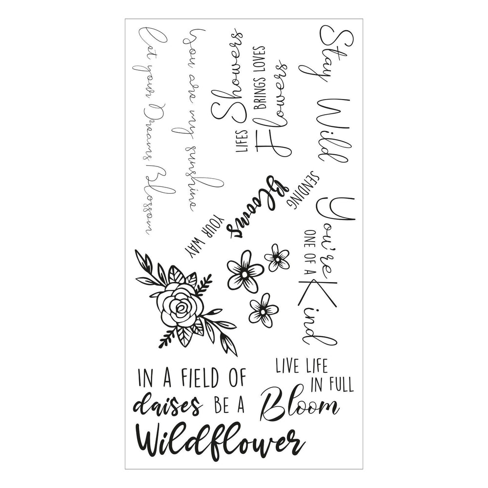 Sizzix • clear stamps set spring bloom sentiments 10stuks