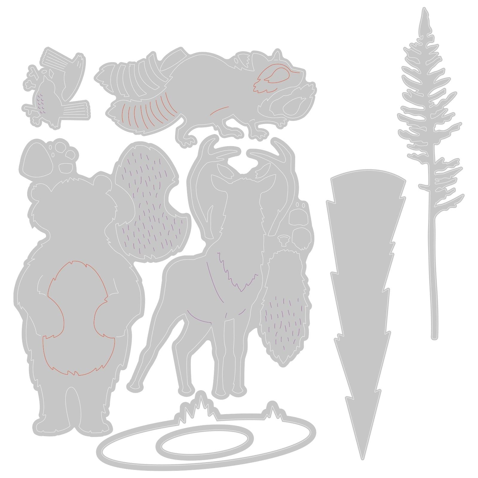 Sizzix • thinlits die set forest animals #2