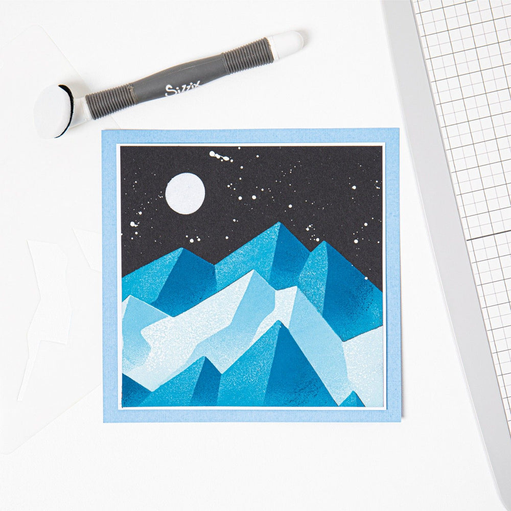 Sizzix • layered stencils mountain scene by josh griffiths