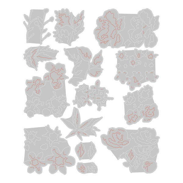 Sizzix • tim holtz thinlits die set brushstroke flowers mini 14pcs