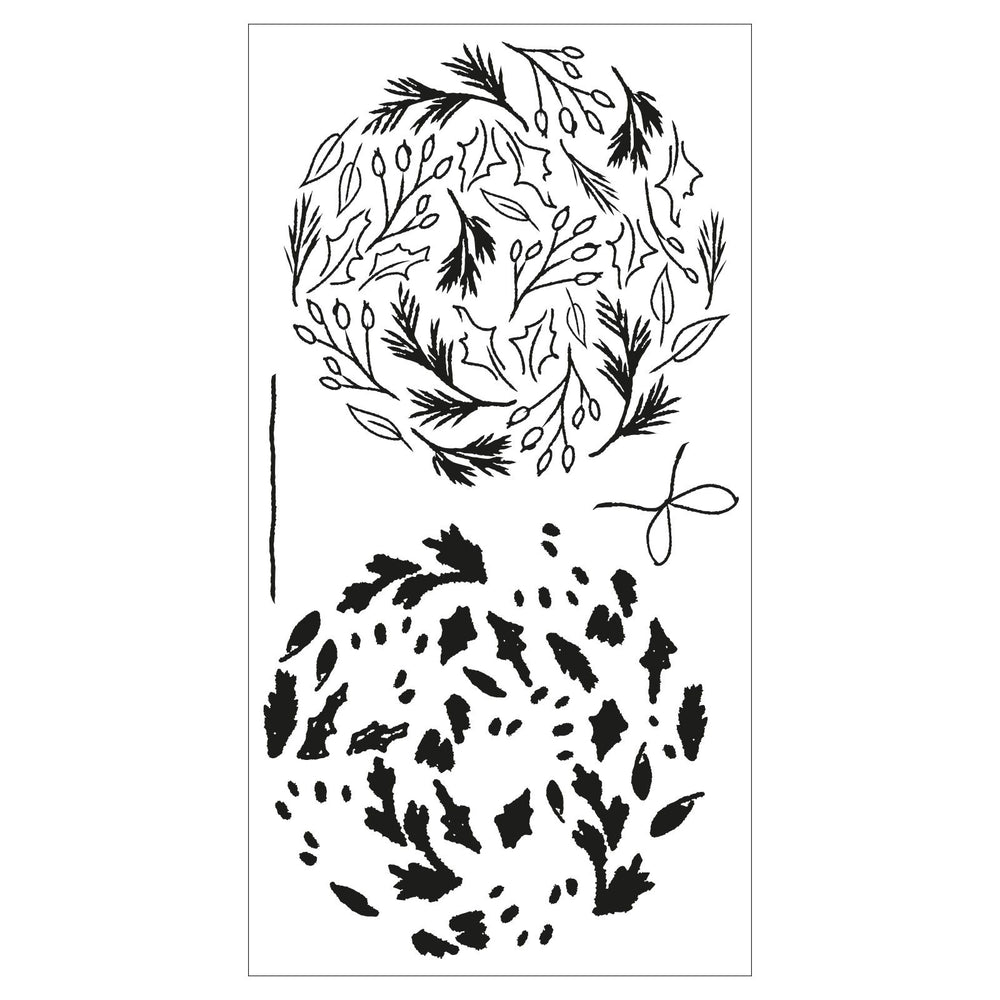 Sizzix • layered clear stamps leafy ornament