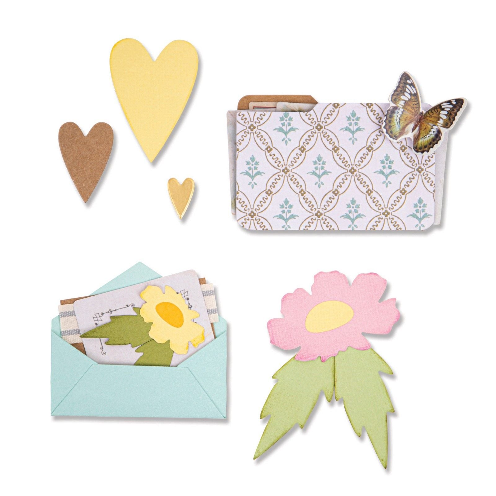 Sizzix • thinlits die set envelope folder flowers set