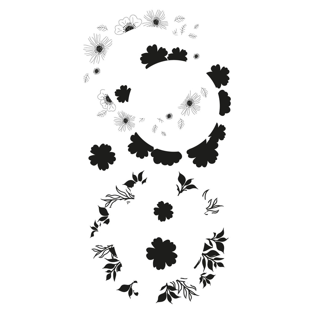 Sizzix • layered clear stamps botanic wreath 6pcs