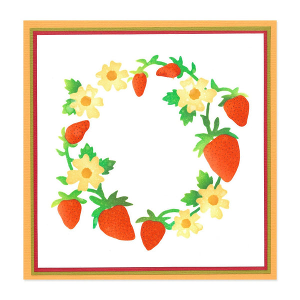 Sizzix • layered stencils strawberry wreath 4pcs