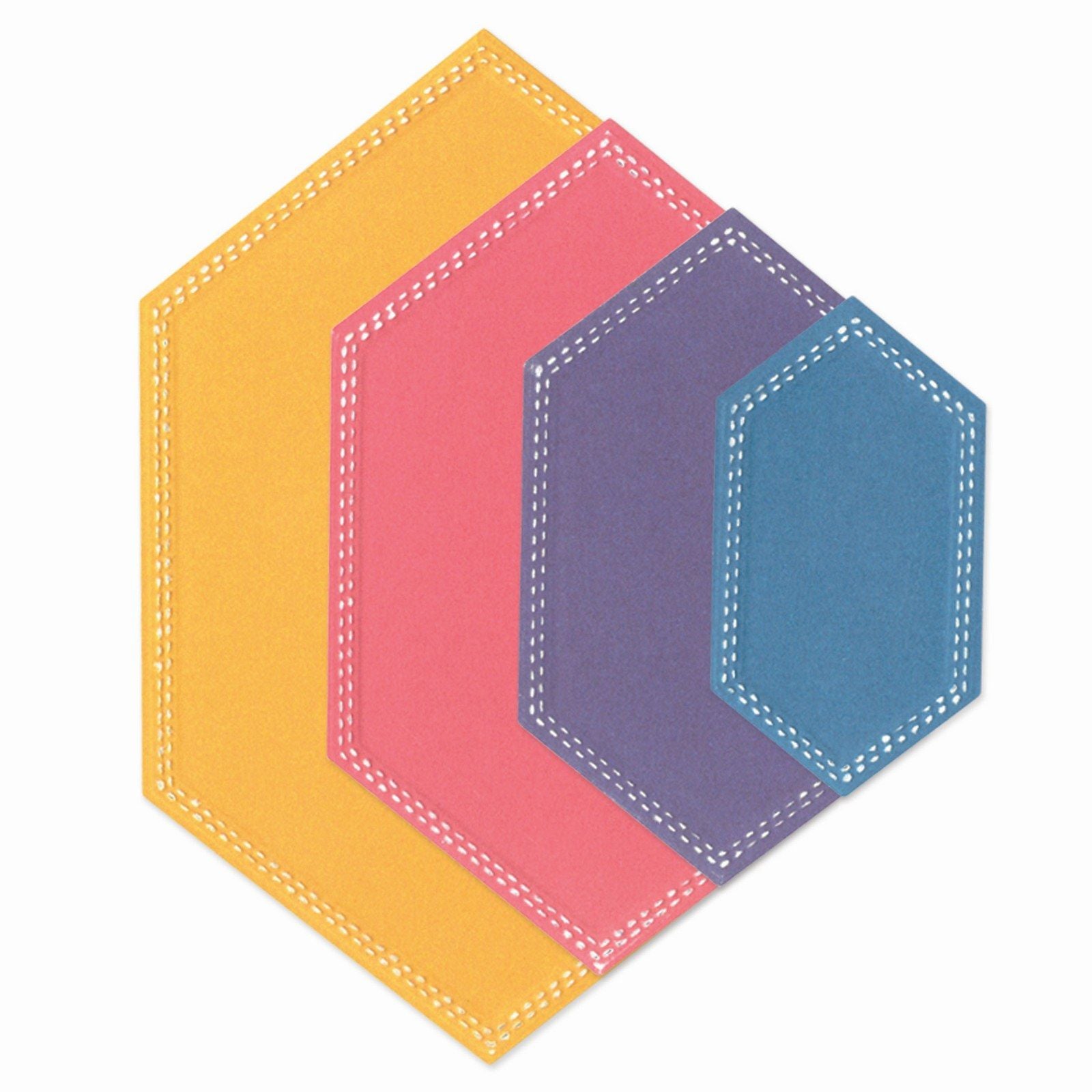 Sizzix • framelits die set fanciful belinda stitched hexagons 10pcs