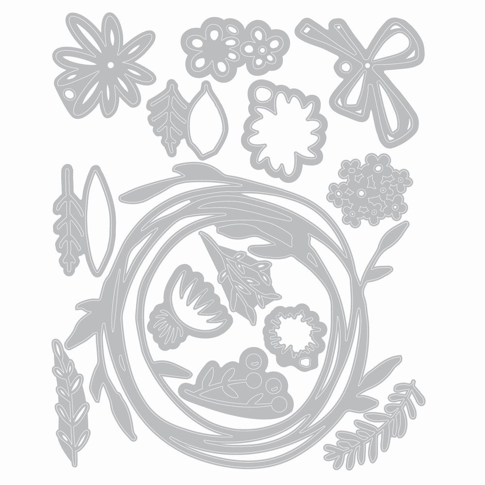 Sizzix • vault funky floral wreath by tim holtz