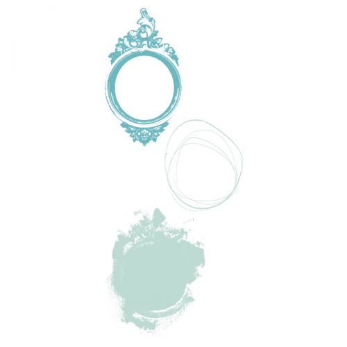 Sizzix • layered clear stamps set artsy regal frame 3pcs