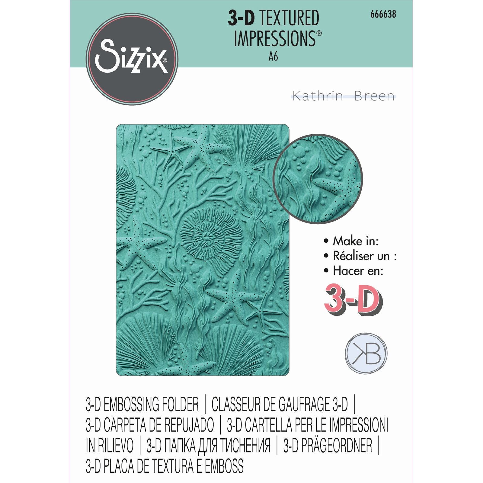 Sizzix • 3d textured impressions embossing folder under the sea