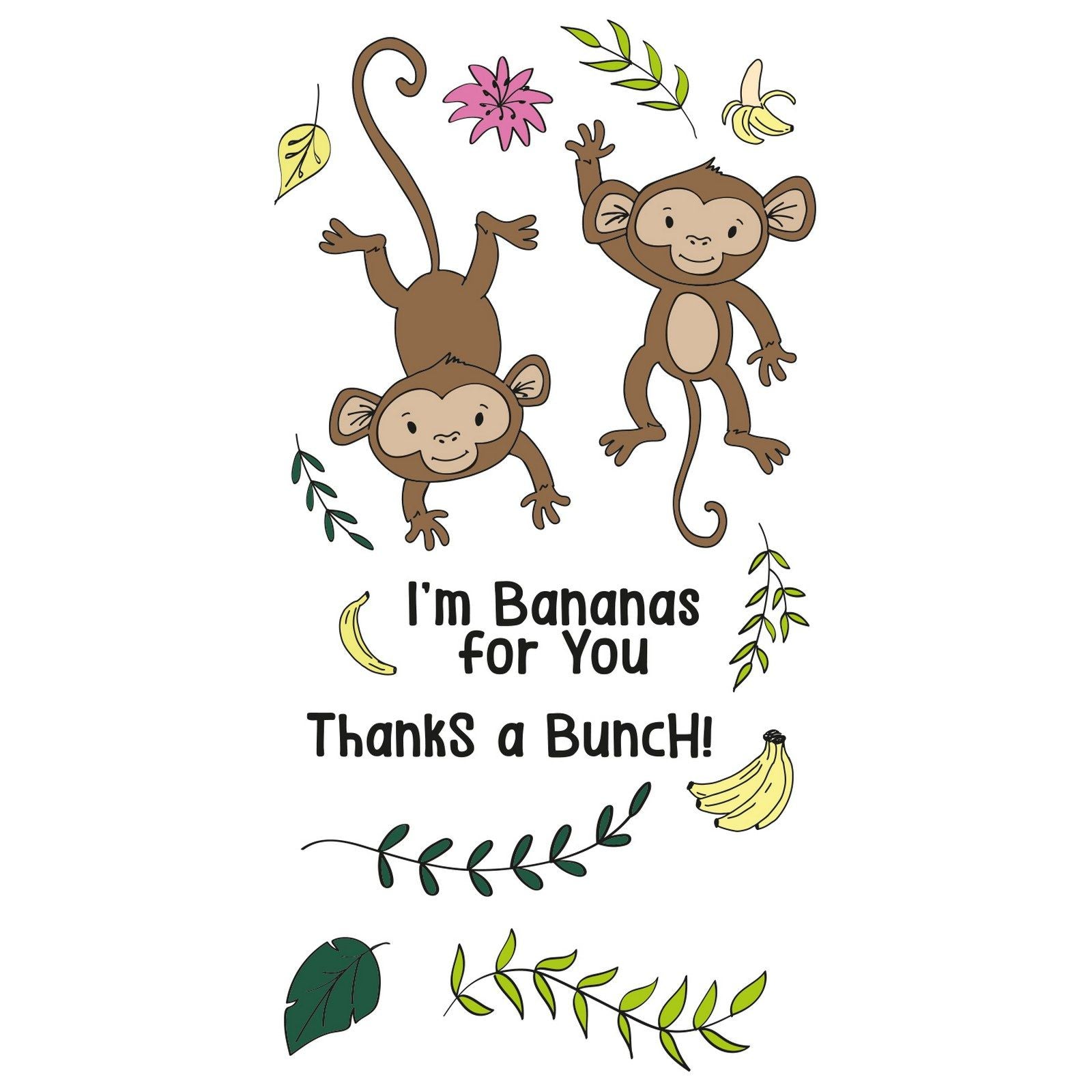 Sizzix • clear stamp set going bananas 15pcs