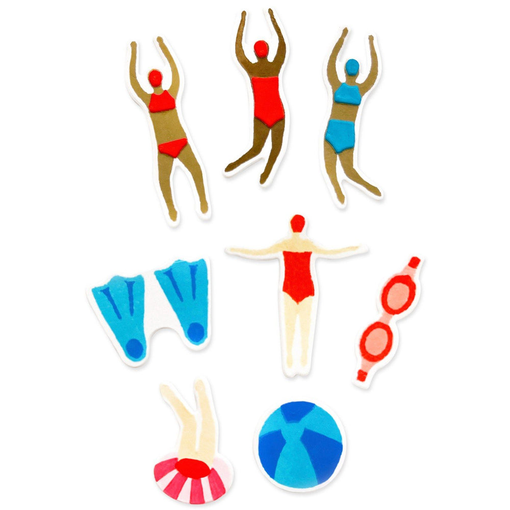 Sizzix • clear stamp set synchronized swimmers 29pcs