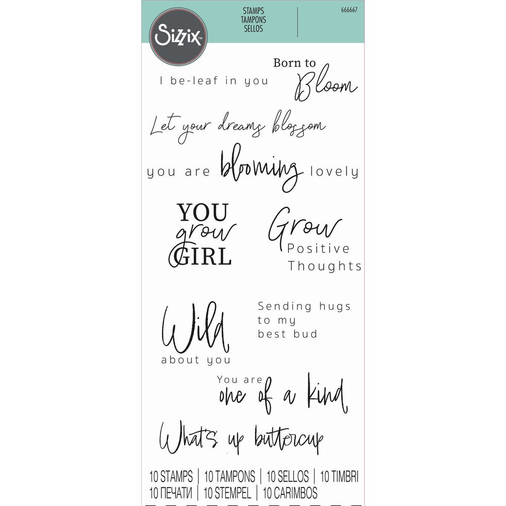 Sizzix • clear stamp set born to bloom 10pcs