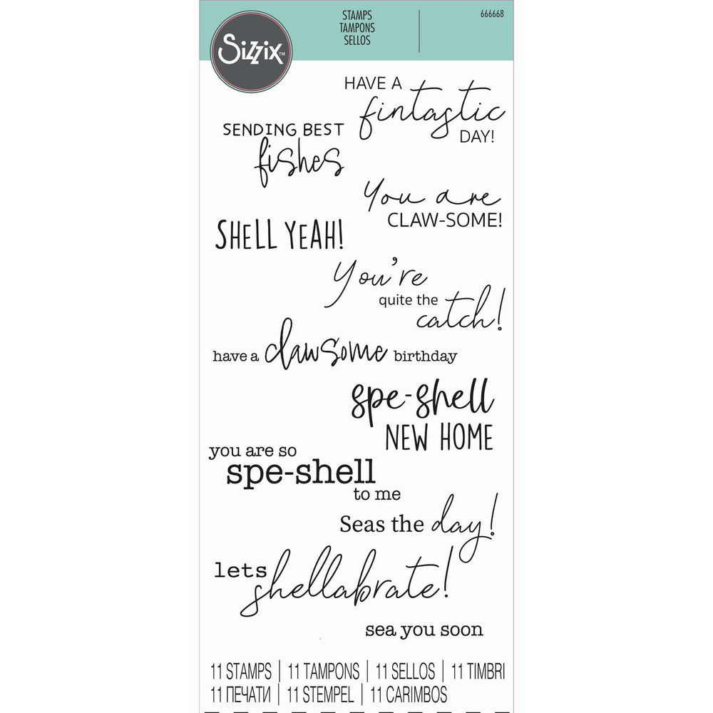 Sizzix • clear stamp set seas the day 11pcs