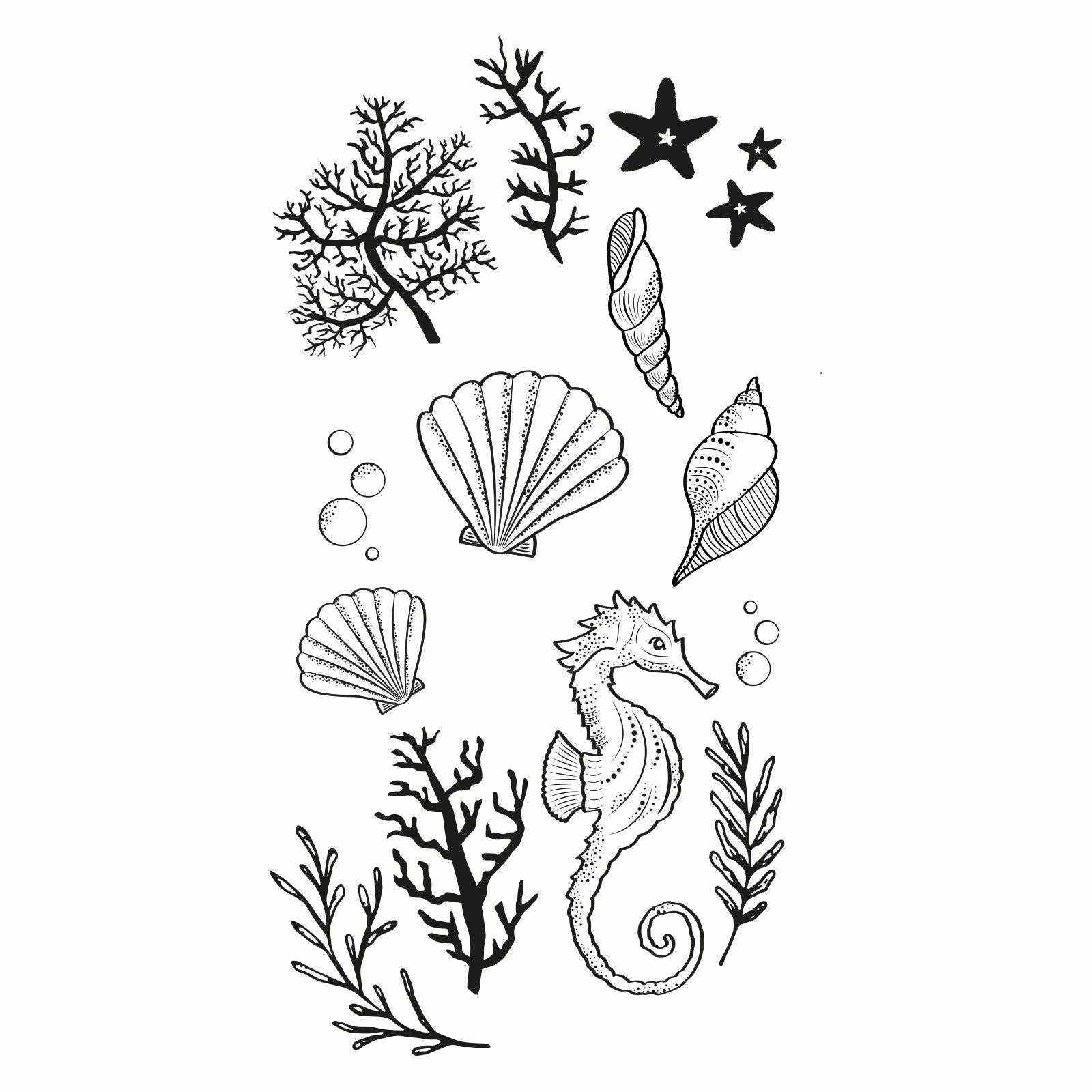 Sizzix • clear stamp set ocean elements 15pcs
