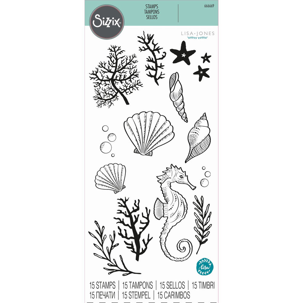 Sizzix • clear stamp set ocean elements 15pcs