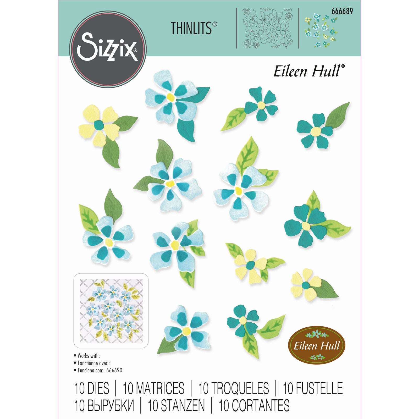 Sizzix • thinlits die set painterly blooms background 12pcs