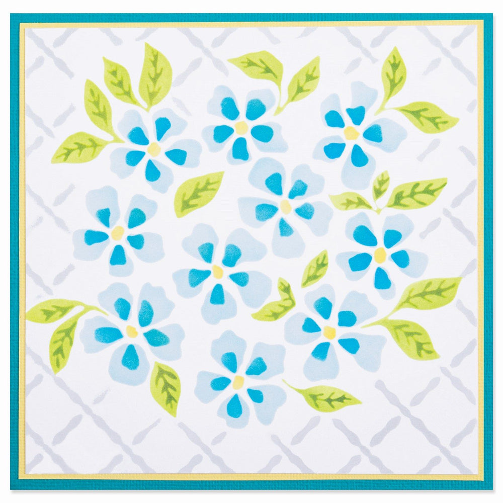 Sizzix • layered stencil watercolour flowers lattice 4pcs