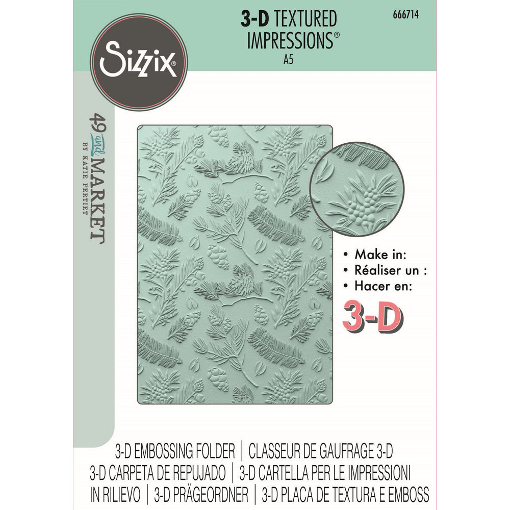 Sizzix • 3d textured impressions embossing folder a5 pines