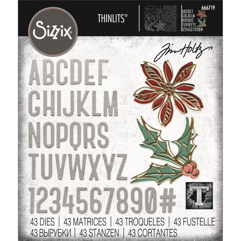 Sizzix • tim holtz thinlits die set vault seasonal sketch 43pcs