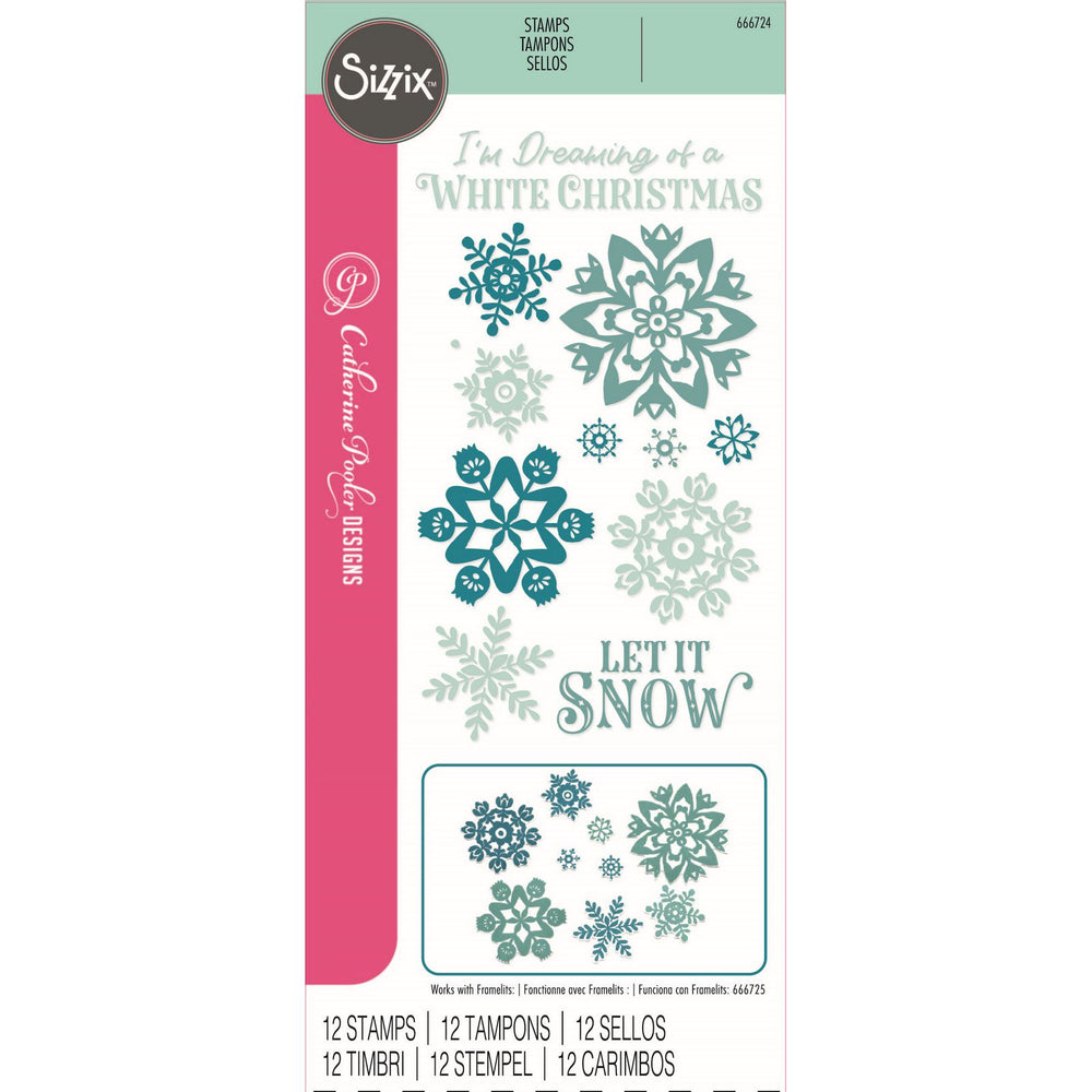 Sizzix • clear stamp set white christmas 12pcs