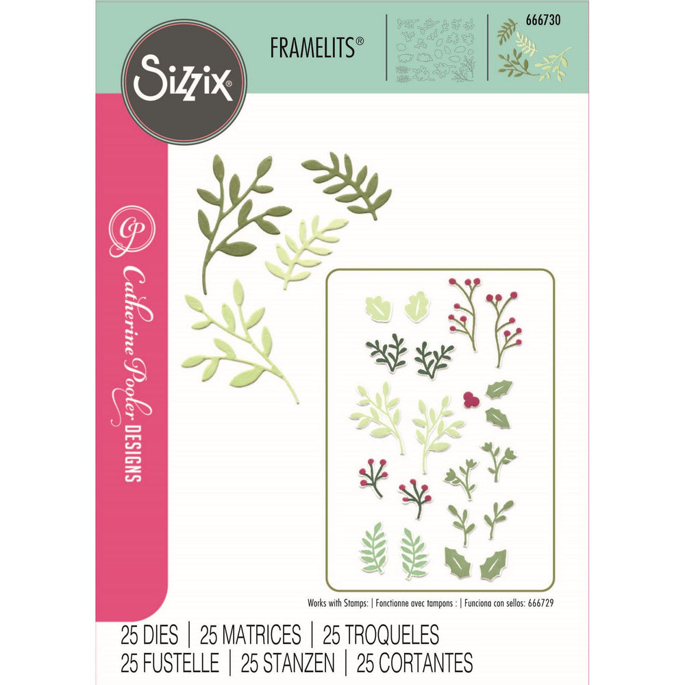 Sizzix • framelits die set happy holly days nr.2 25pcs