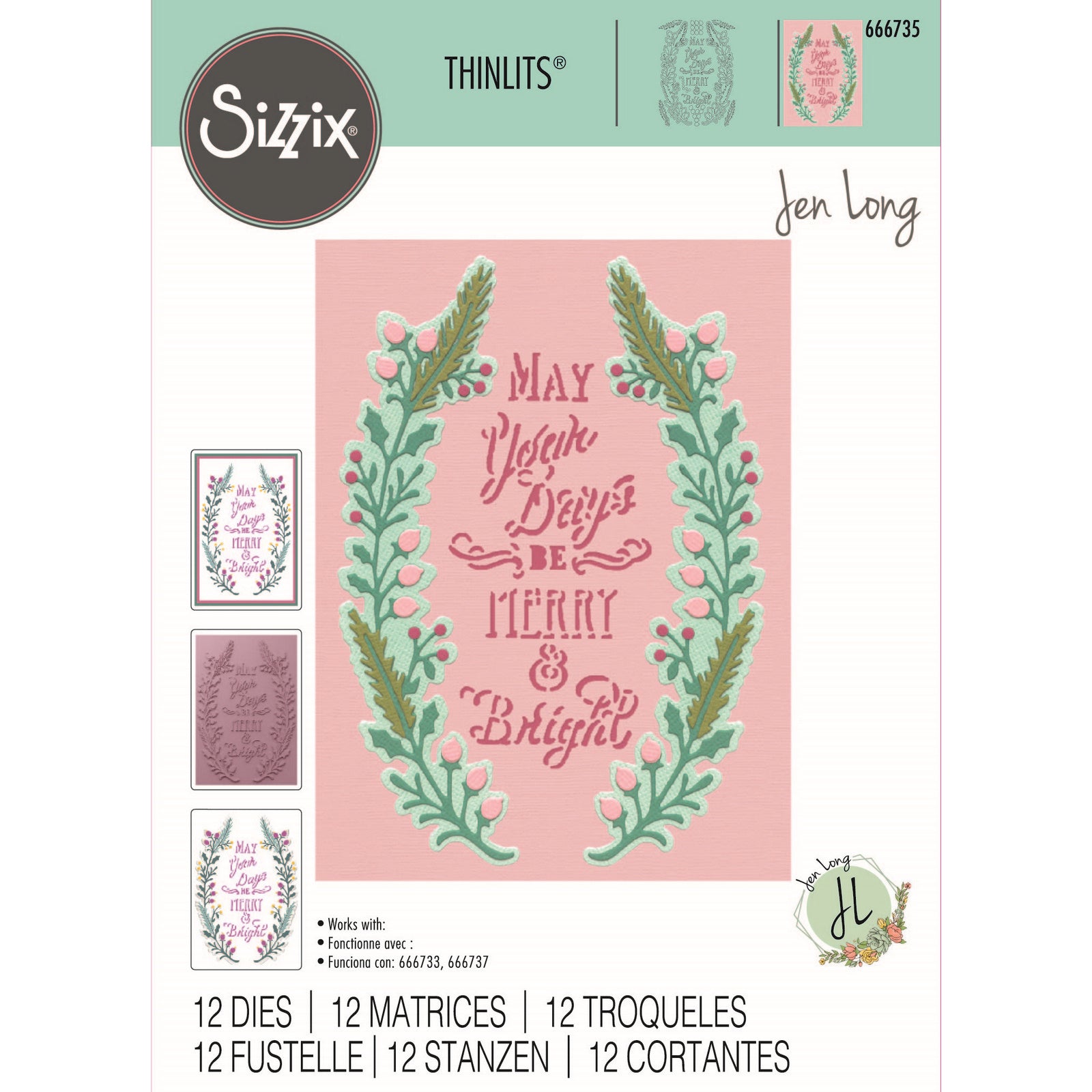 Sizzix • thinlits die set merry bright nr.2 12pcs