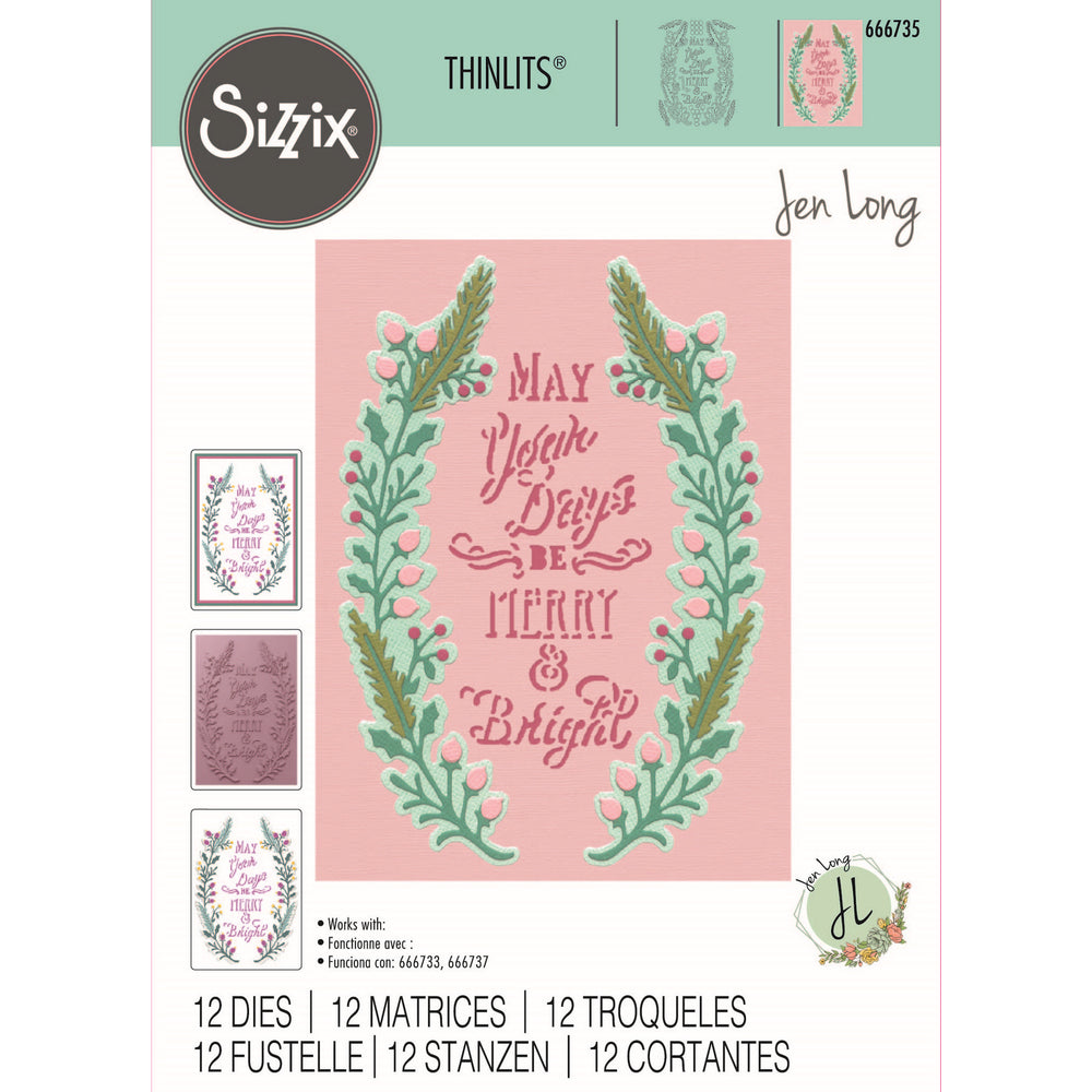 Sizzix • thinlits die set merry bright nr.2 12pcs