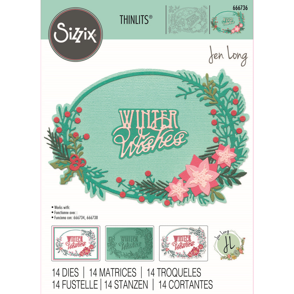 Sizzix • thinlits die set winter wishes nr.2 14pcs