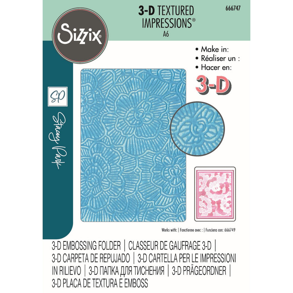 Sizzix • cosmopolitan 3d textured impressions embossing folder sunday in the park