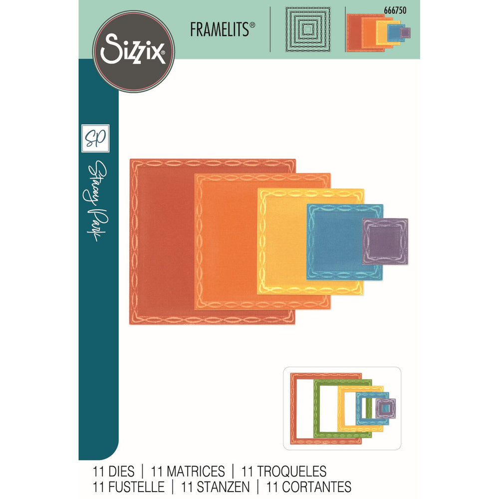 Sizzix • fanciful framelits die set yvette interlaces squares 11pcs