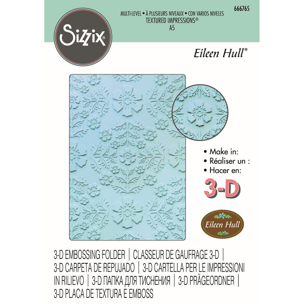 Sizzix • textured impressions embossing folder a5 floral damask