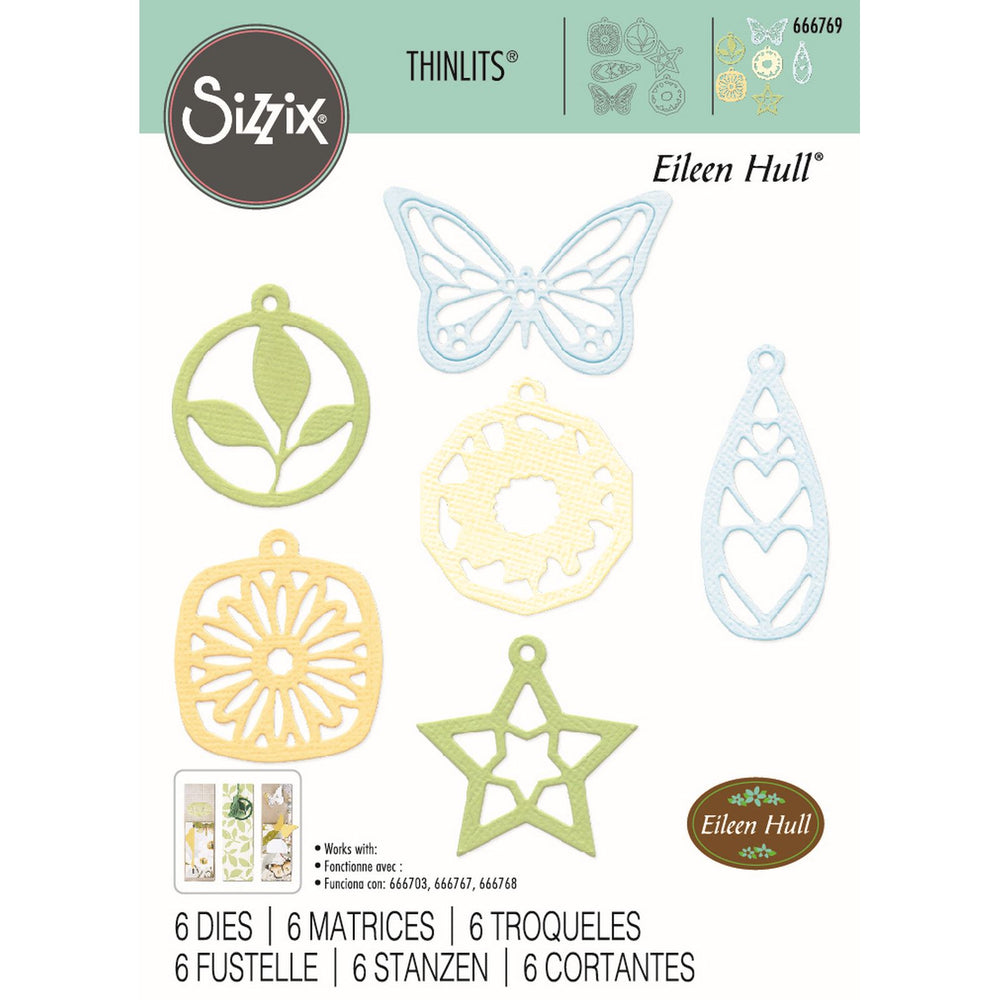 Sizzix • thinlits die set charms 6pcs