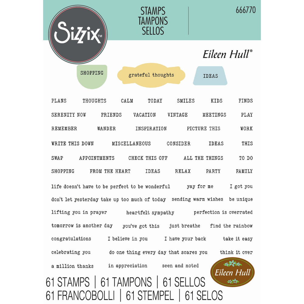 Sizzix • clear stamp set a5 fan favorites 61pcs