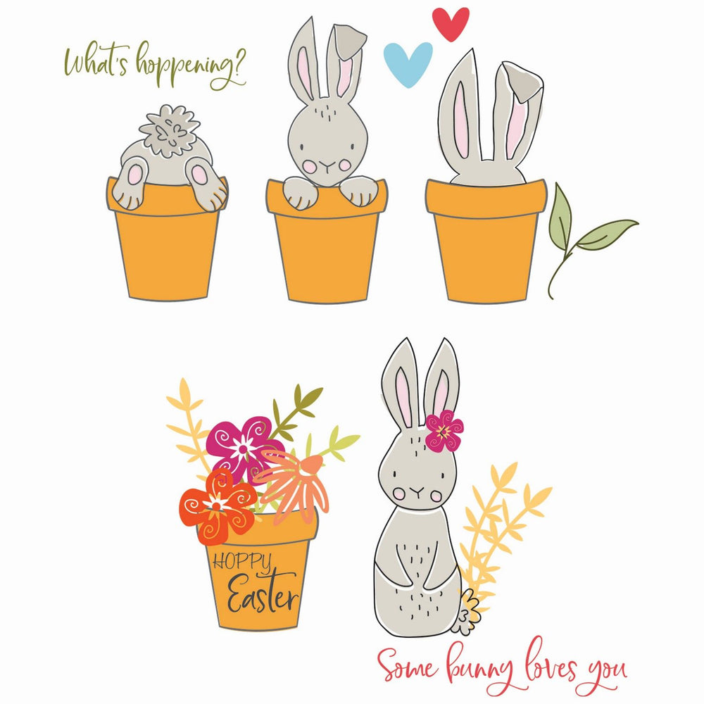 Sizzix • clear stamps bunny bits blooms 12pcs