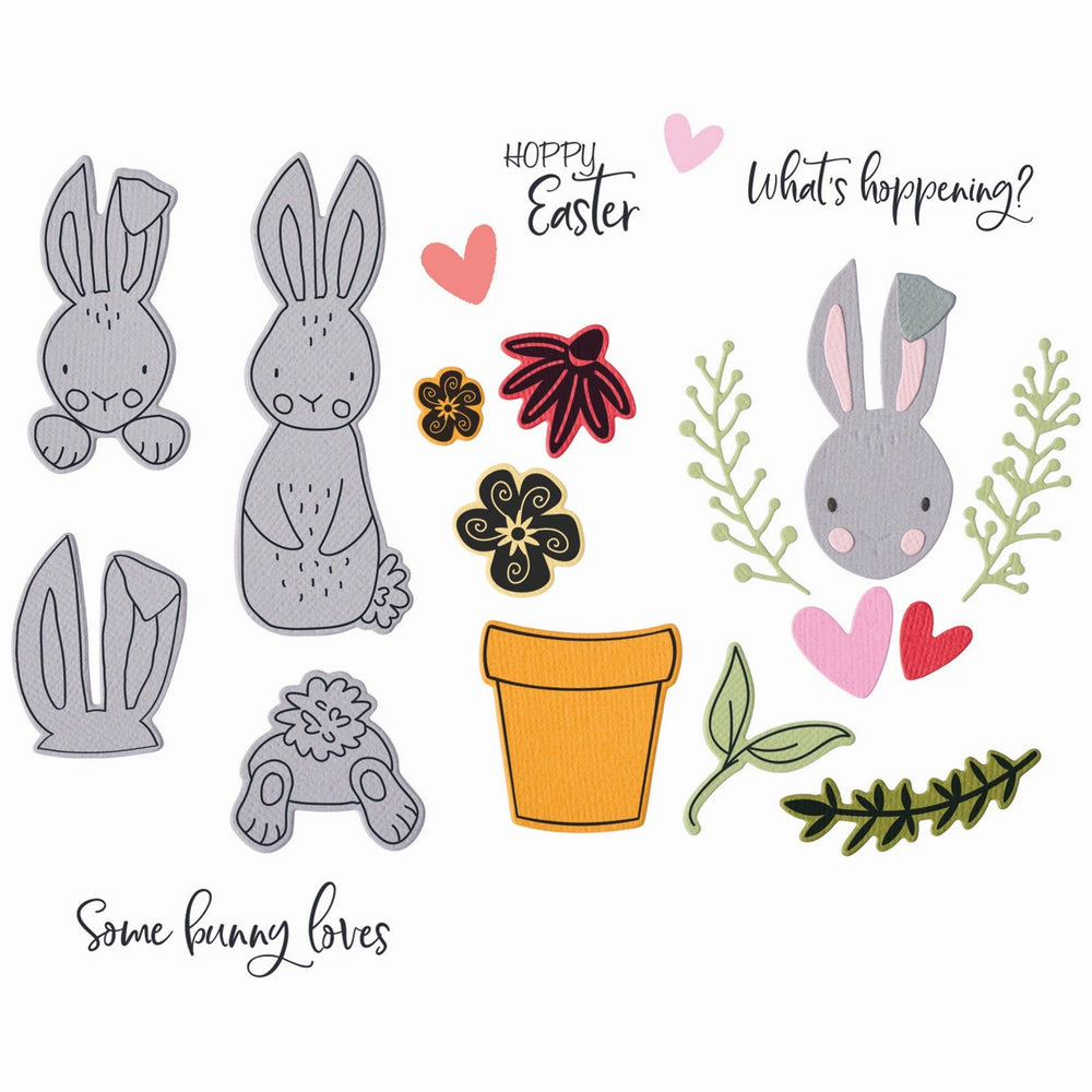 Sizzix • thinlits die set bunny bits blooms nr.2 15pcs