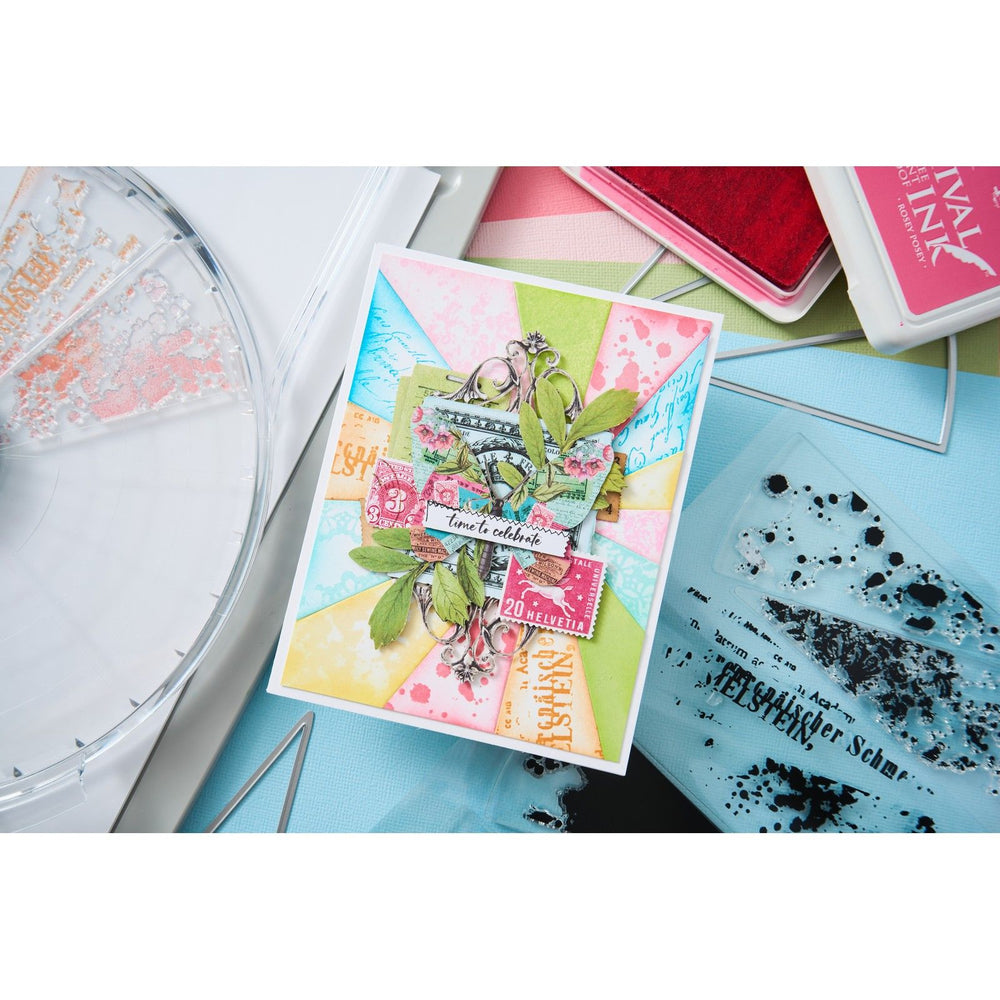 Sizzix • clear stamps with framelits build-a-burst artsy lace mix 14pcs