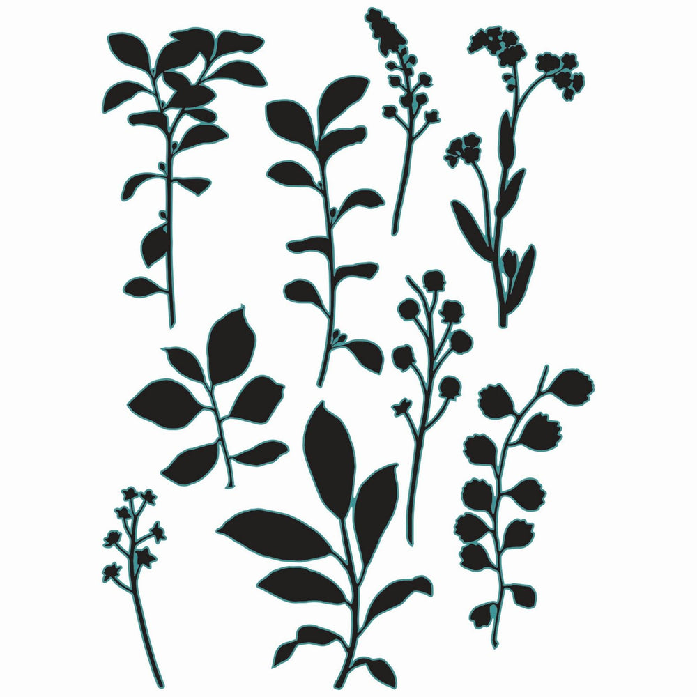 Sizzix • clear stamps set fine stems 01 9pcs