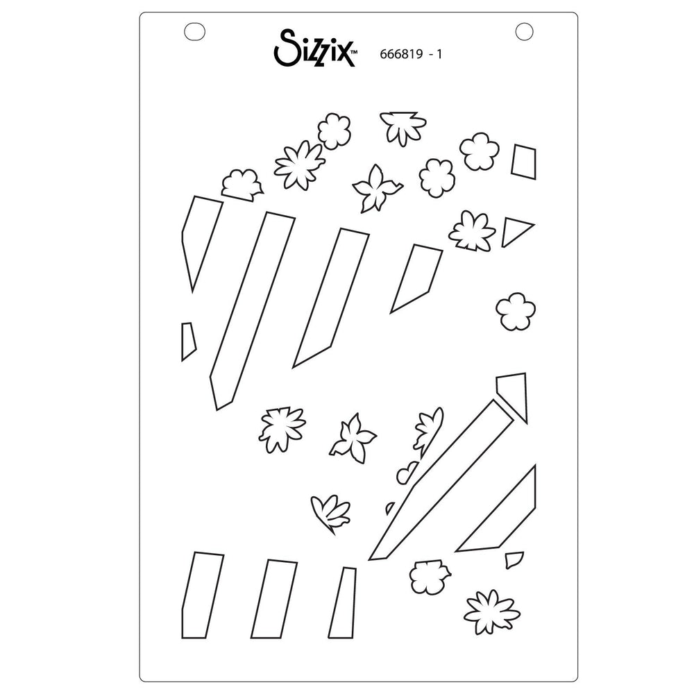 Sizzix • stencil fragmented floral nr.2 4pcs
