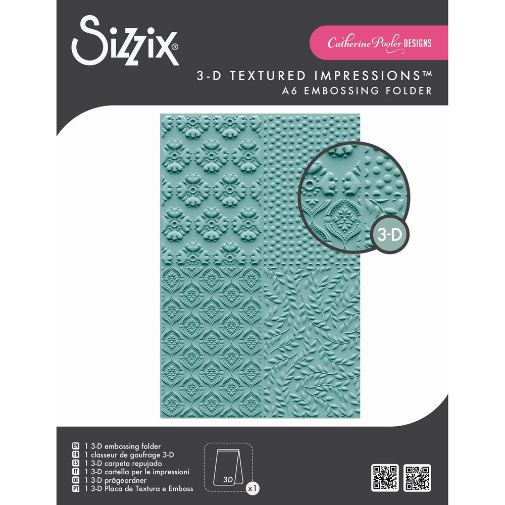 Sizzix • 3-d textured impressions embossing folder posh patterns by catherine pooler