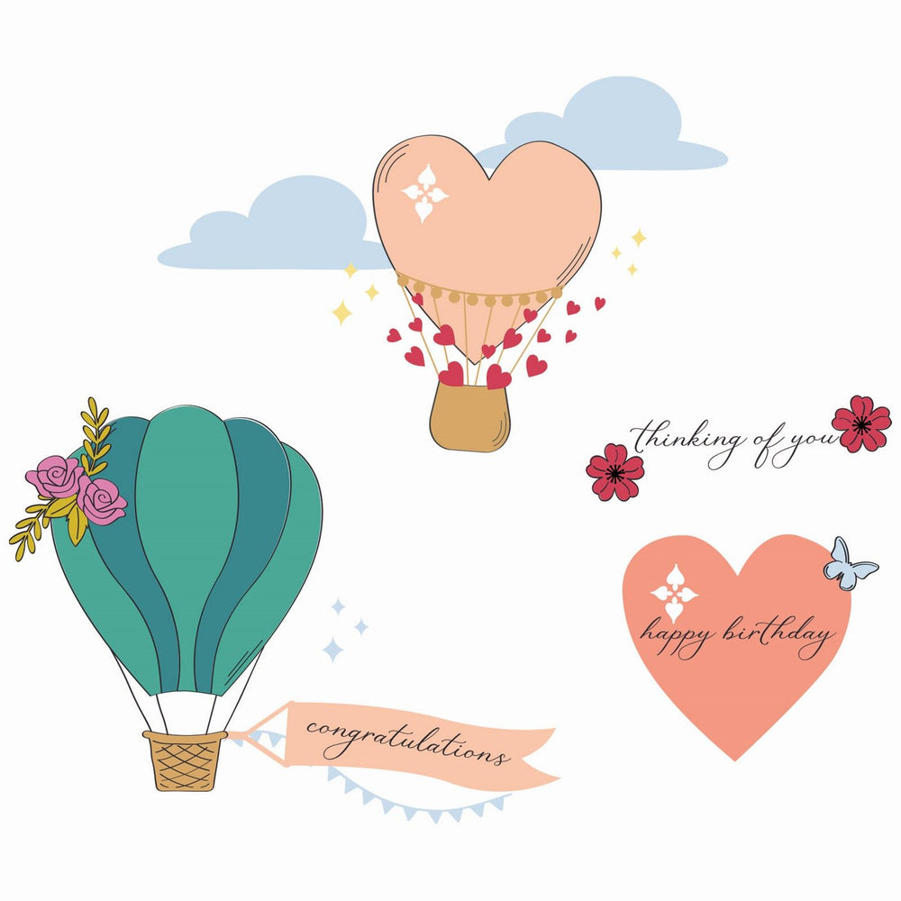 Sizzix • clear stamps a5 set 28pcs up and away by catherine pooler