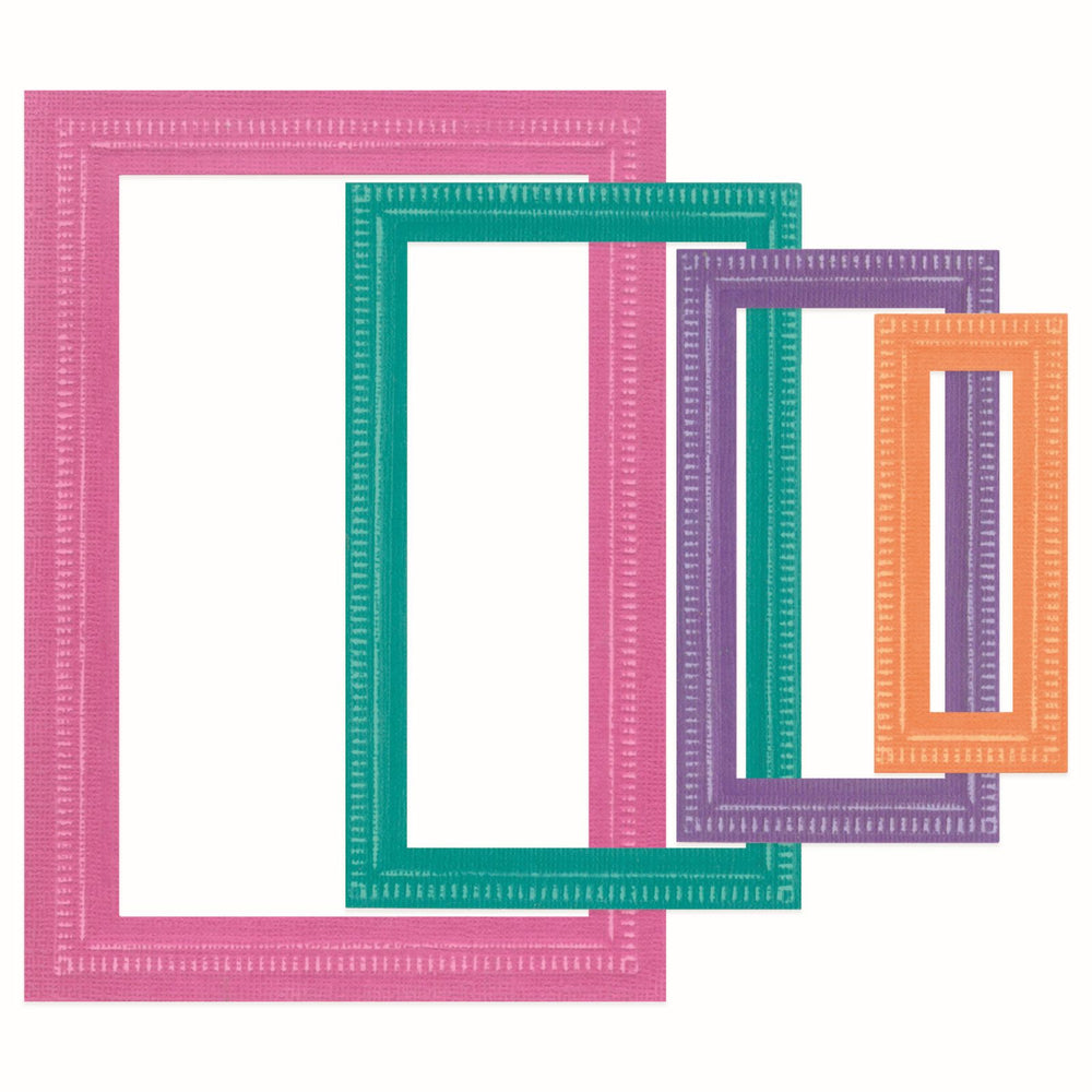 Sizzix • framelits die set 9pcs fanciful reversed, renee deco rectangles