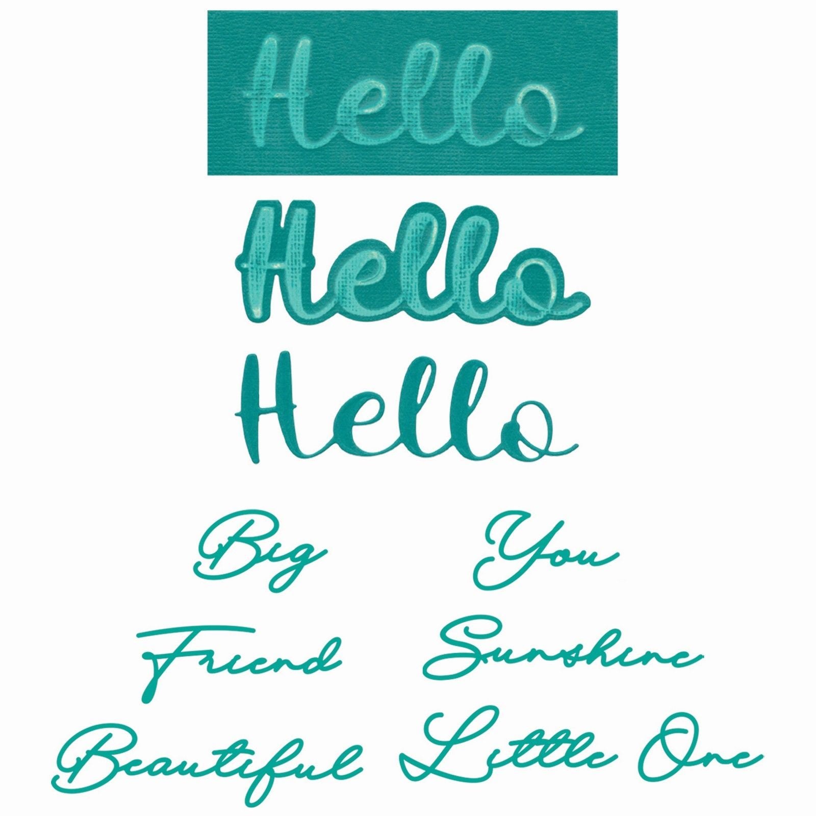 Sizzix • thinlits die set 10pcs take two's, hello sentiment by stacey park