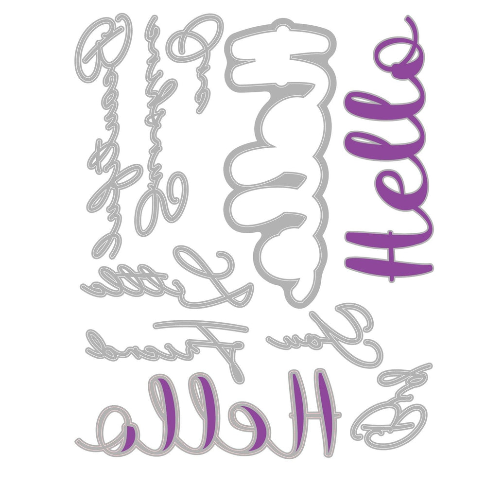Sizzix • thinlits die set 10pcs take two's, hello sentiment by stacey park