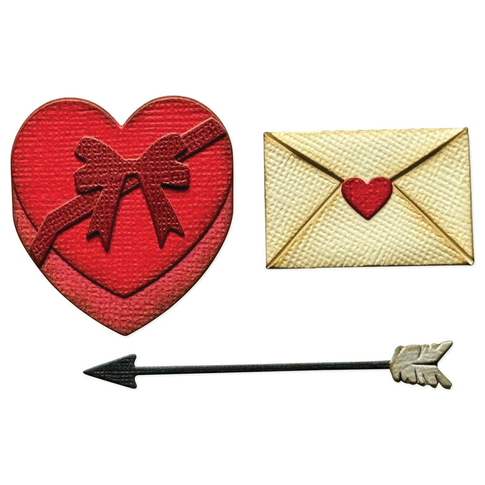Sizzix • vault embossing folder with thinlits die set love notes by tim holtz 9pcs
