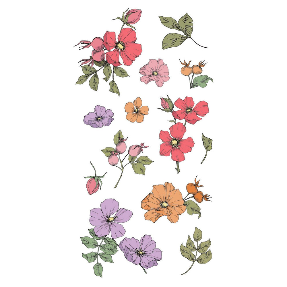 Sizzix • clear stamps set 13pcs wildflower botanicals