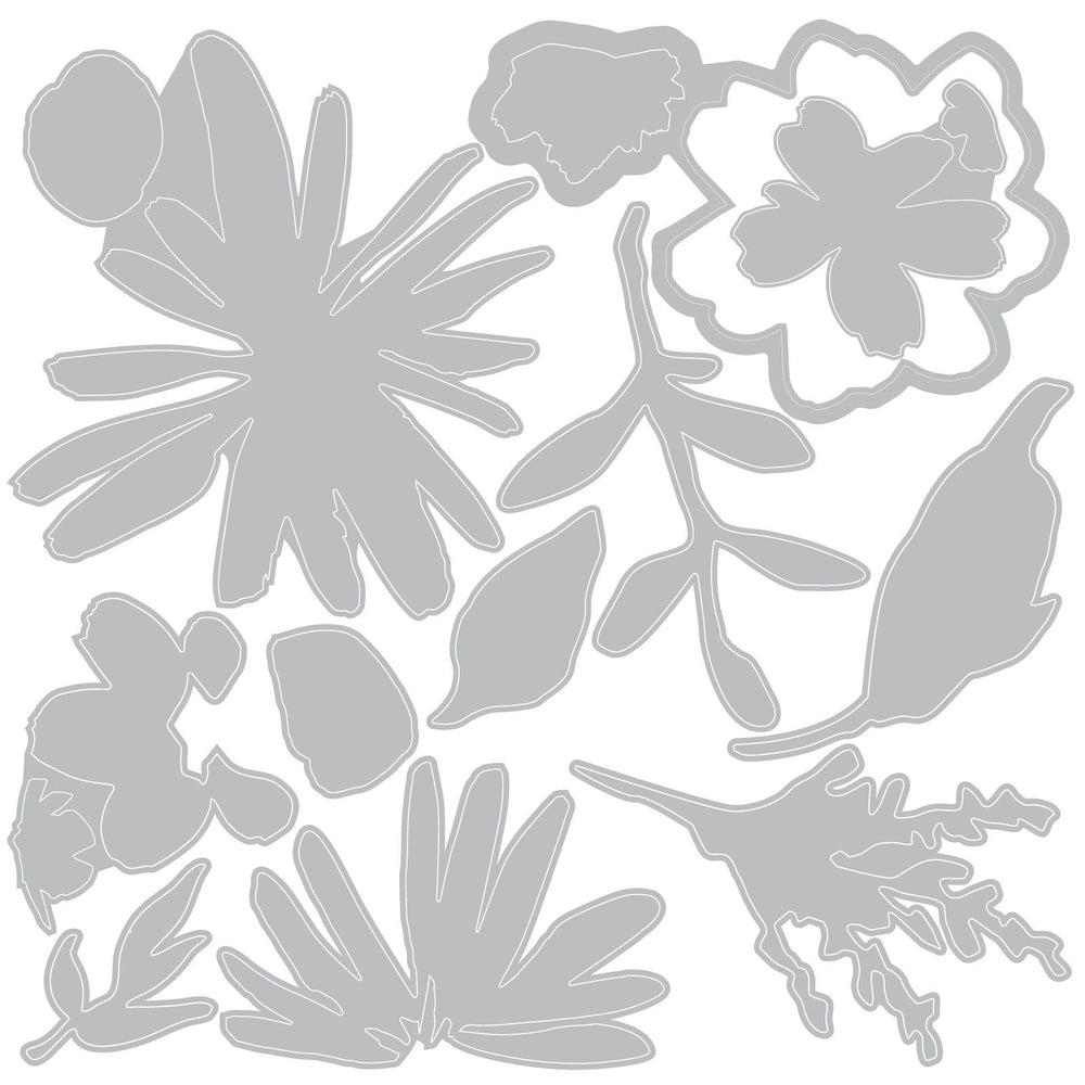 Sizzix • 2d embossing folder thinlit set vault floristry 11pcs by tim holtz