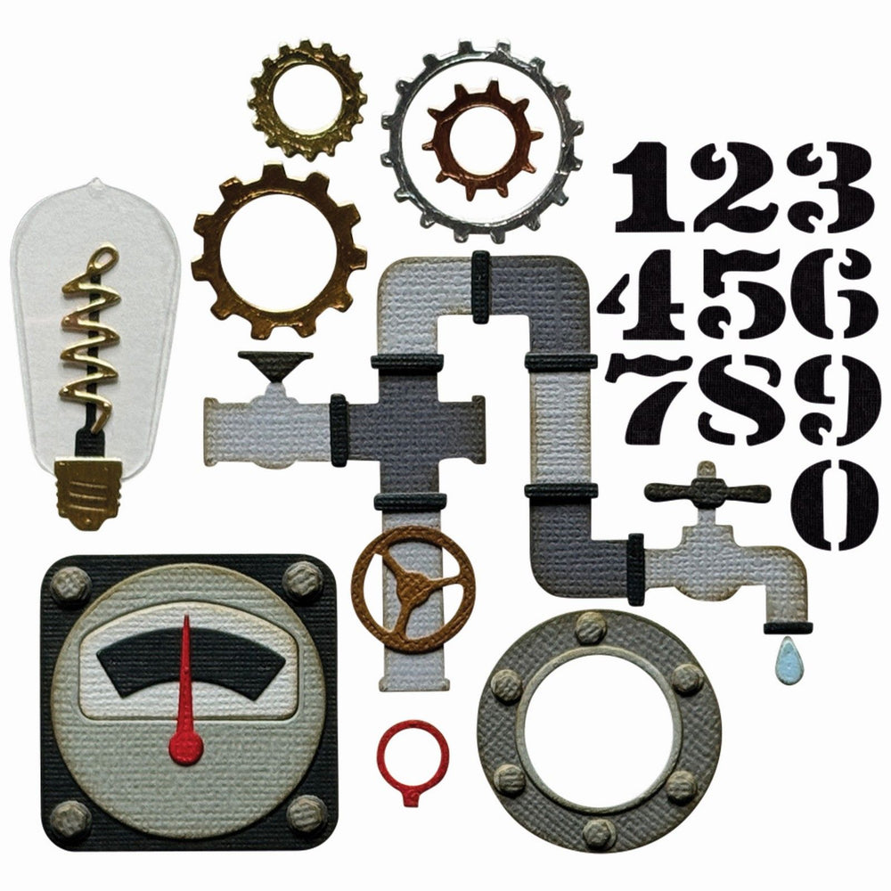 Sizzix • thinlits 37pcs die set vault industrial by tim holtz