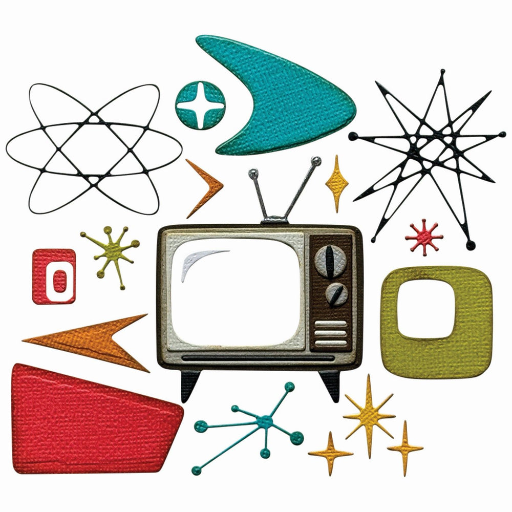 Sizzix • thinlits 24pcs die set vault atomic retro by tim holtz