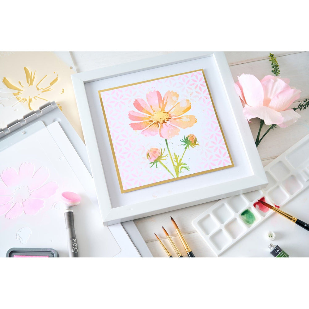 Sizzix • layered stencils 4pcs cosmo by willow wolfe