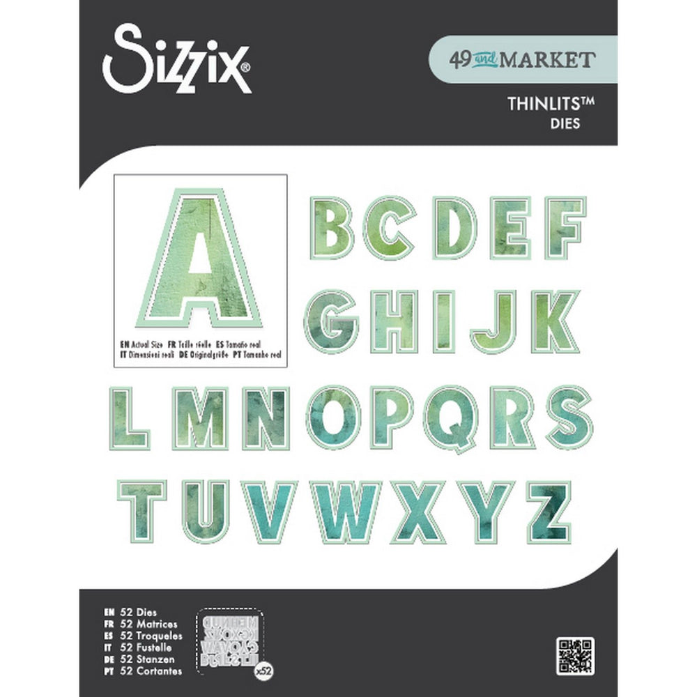 Sizzix • thinlits die set 52pcs this or that 2 inch alphabet by 49 and market